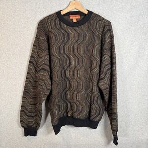 Robert Banks Sweater Mens Large Vintage Merino Wool Knit Pullover 90s